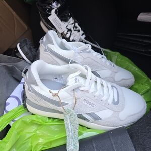 Reebok White and Gray Athletic Shoes